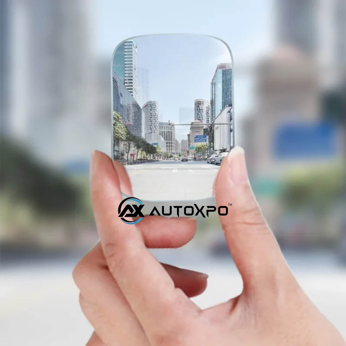 Premium quality Convex frameless mirror car side mirror blind spot mirror rectangular wide angle HD clear adjustable 360 rotatable side mirror(set of 2 pcs) - AUTOXPO