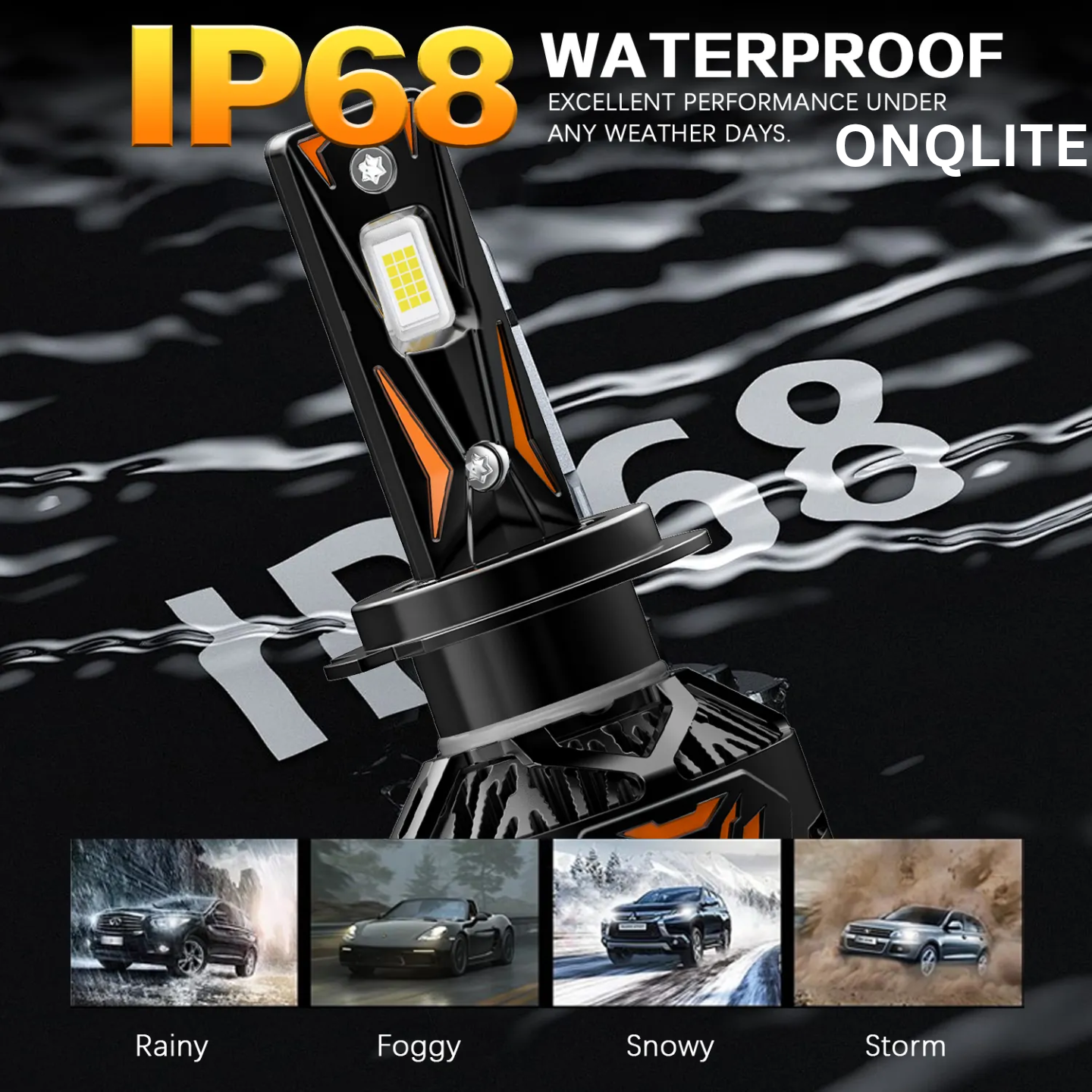 Onqlite H4 LED HEADLIGHT FOR CAR & BIKE LED Bulb 120 WATTS  15000 Lumens 6000k Bright White LED bulbs ( 1 piece of h4 bulb )