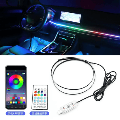AUTOXPO car led K4 dashboard ambient cardi style led strip light 1 strip of 110cm Bluetooth app controlled remote rgb atmosphere led universal usb plug and play - AUTOXPO