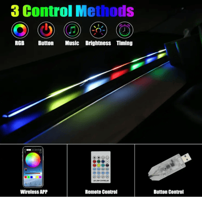 AUTOXPO car led K4 dashboard ambient cardi style led strip light 1 strip of 110cm Bluetooth app controlled remote rgb atmosphere led universal usb plug and play - AUTOXPO