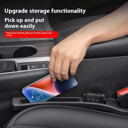 Pack of 2 Car Seat Gap Filler Organizer – EVA Car Organizer Fills Gap Between Seat & Console, Universal Fit with Buckle Base, Car Phone Holder wallet key holder Gap Pad for Cars & SUVs - AUTOXPO