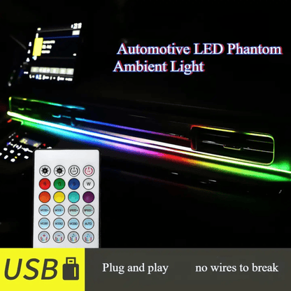 AUTOXPO car led K4 dashboard ambient cardi style led strip light 1 strip of 110cm Bluetooth app controlled remote rgb atmosphere led universal usb plug and play - AUTOXPO