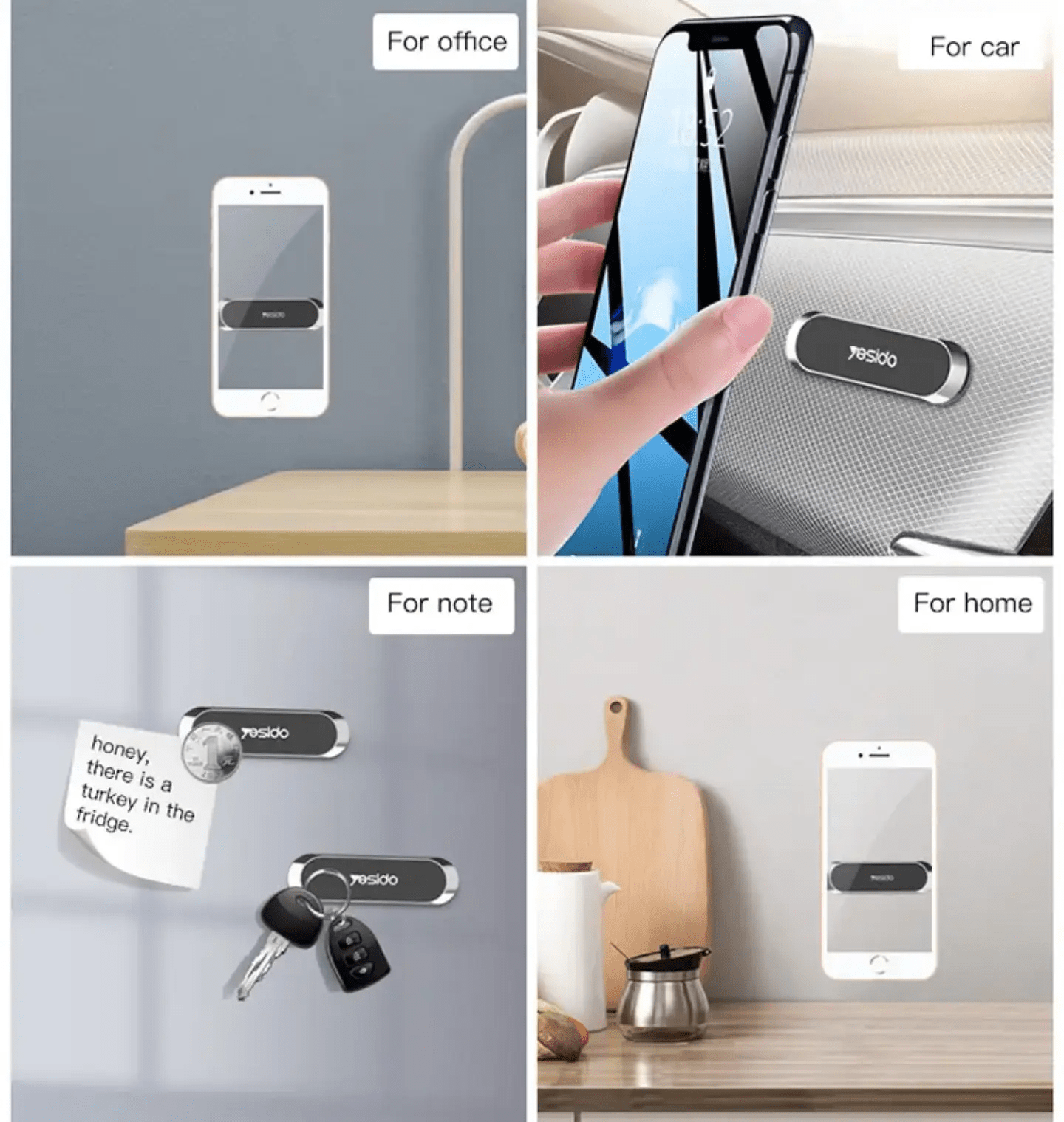 Premium quality Magnetic Phone Holder features a mini design with wide applications, offering stability and sophistication for car, office, or home use(yesido c55) - AUTOXPO