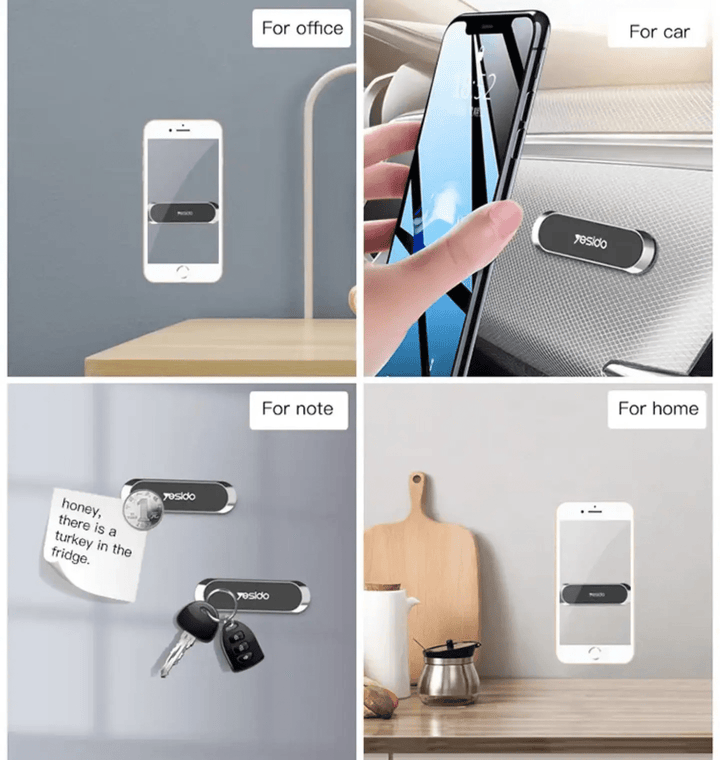 Premium quality Magnetic Phone Holder features a mini design with wide applications, offering stability and sophistication for car, office, or home use(yesido c55) - AUTOXPO