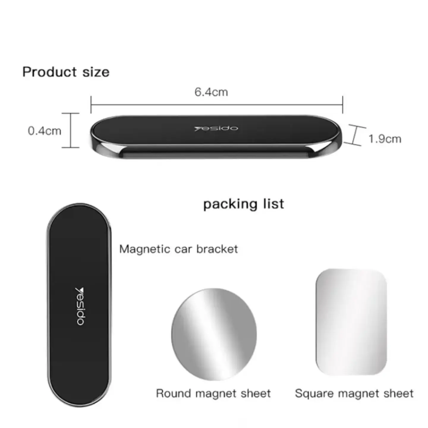 Premium quality Magnetic Phone Holder features a mini design with wide applications, offering stability and sophistication for car, office, or home use(yesido c55) - AUTOXPO