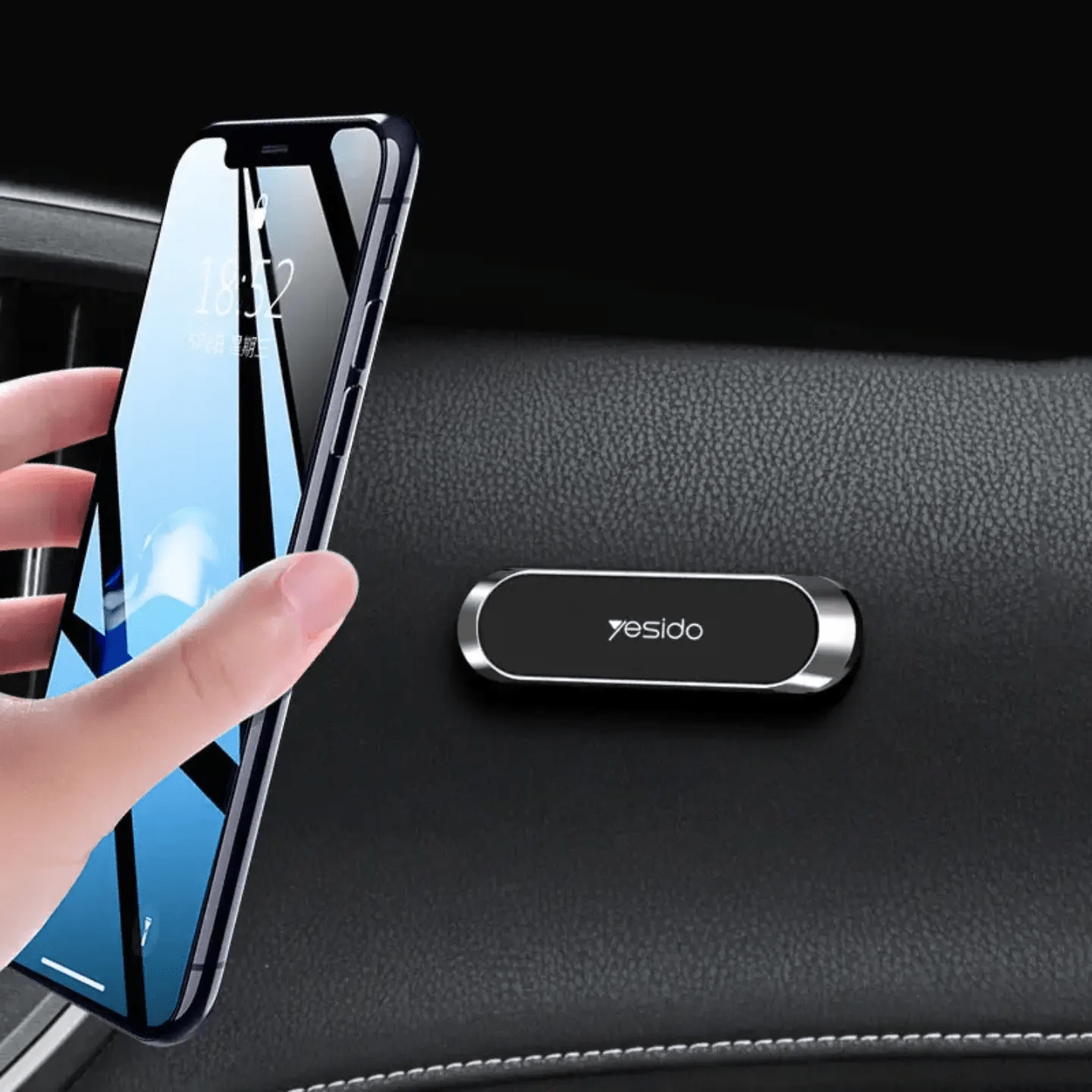 Premium quality Magnetic Phone Holder features a mini design with wide applications, offering stability and sophistication for car, office, or home use(yesido c55) - AUTOXPO