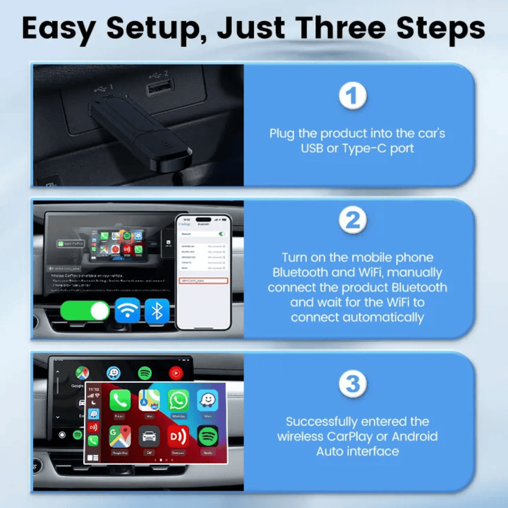 The Mini SE - 5B PRO is a wireless CarPlay and Android Auto adapter that converts wired connections to wireless, supporting seamless phone - to - car screen functions like music, navigation, and voice control via Siri or Google Assistant - AUTOXPO