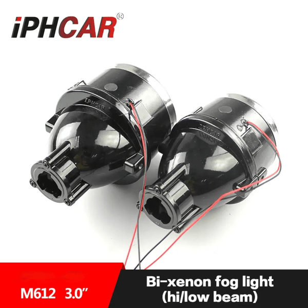 Iphcar M612 Xenon Fog Light with Blue Lens, HID / led 3000K - 6000K, Bi - Xenon bi led Projector. (Note - These are projector lens only with clamps . Bulbs are not included. Bulb fitment type h8/h9/h11) - AUTOXPO