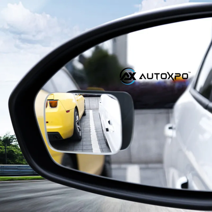 Premium quality Convex frameless mirror car side mirror blind spot mirror rectangular wide angle HD clear adjustable 360 rotatable side mirror(set of 2 pcs) - AUTOXPO