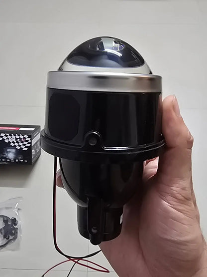 Iphcar M612 Xenon Fog Light with Blue Lens, HID / led 3000K - 6000K, Bi - Xenon bi led Projector. (Note - These are projector lens only with clamps . Bulbs are not included. Bulb fitment type h8/h9/h11) - AUTOXPO