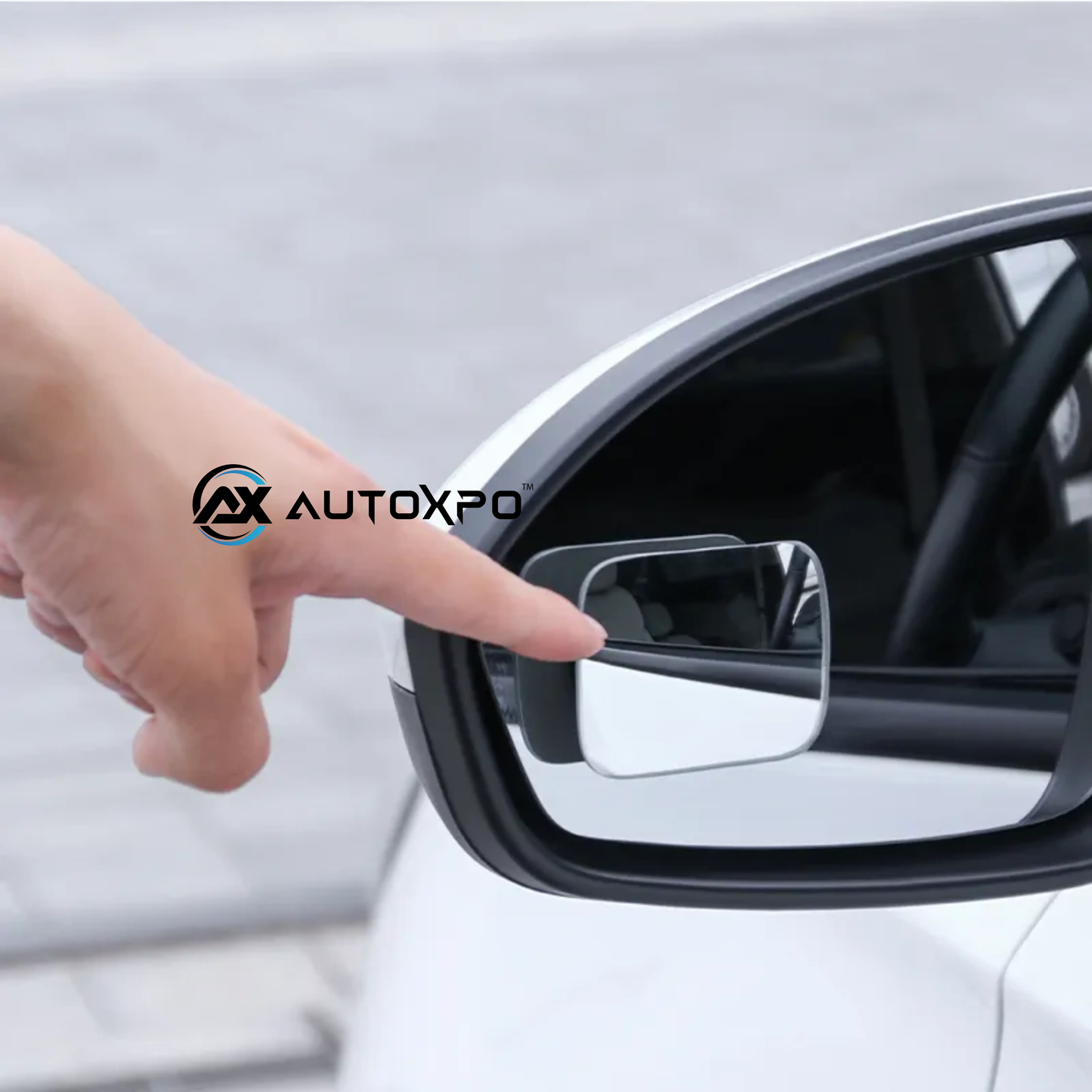 Premium quality Convex frameless mirror car side mirror blind spot mirror rectangular wide angle HD clear adjustable 360 rotatable side mirror(set of 2 pcs) - AUTOXPO