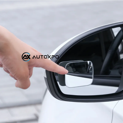 Premium quality Convex frameless mirror car side mirror blind spot mirror rectangular wide angle HD clear adjustable 360 rotatable side mirror(set of 2 pcs) - AUTOXPO