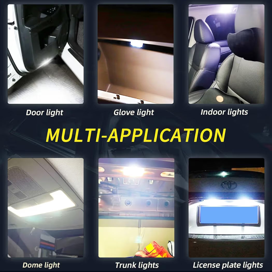 T10 W5W LED light bulbs 18-SMD canbus error free super bright Interior Bulbs Parking led bulb License Plate Reading Roof Light dome led lights for car bike motorcycle(Pure white,18 leds, pack of 2)