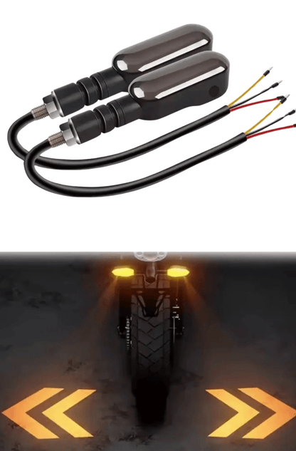 LED Turn Signal Light RGB Color DRL Amber Underglow Projection Lamp Sequential Flowing Flash Indicator shadow Light for Motorcycle pack of 2 pcs - AUTOXPO