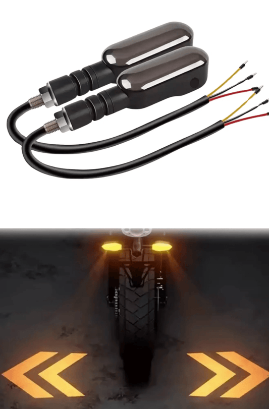 LED Turn Signal Light RGB Color DRL Amber Underglow Projection Lamp Sequential Flowing Flash Indicator shadow Light for Motorcycle pack of 2 pcs - AUTOXPO