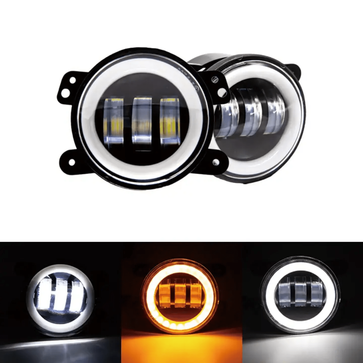 CAR LED FOG LAMP FOGLIGHT 3.5INCH UNIVERSAL ROUND SHAPE WITH DRL AND INDICATOR 3 PROJECTOR LENS STRAIGHT LINE FLOOD BEAM PATTERN - AUTOXPOCAR LED FOG LAMP FOGLIGHT 3.5INCH UNIVERSAL ROUND SHAPE WITH DRL AND INDICATOR 3 PROJECTOR LENS STRAIGHT LINE FLOOD BEAM PATTERNAUTOXPO