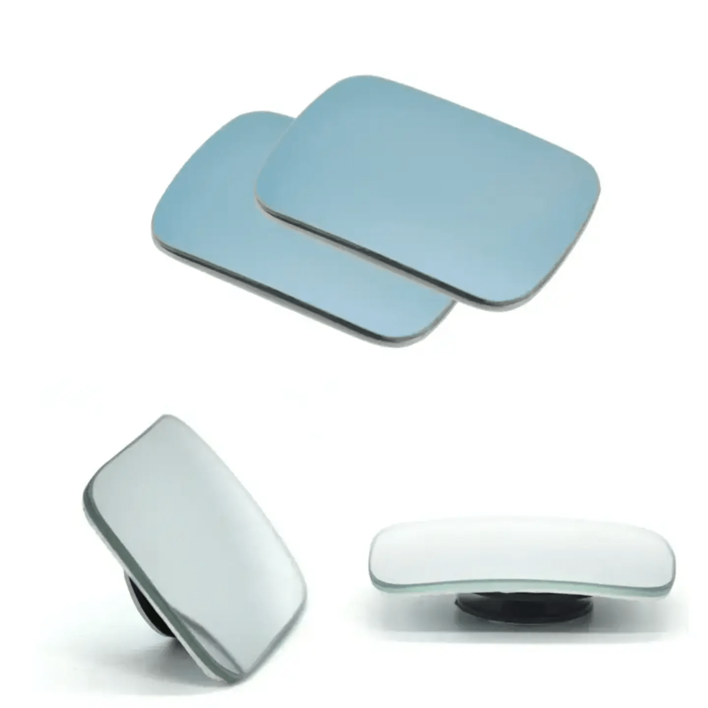 Premium quality Convex frameless mirror car side mirror blind spot mirror rectangular wide angle HD clear adjustable 360 rotatable side mirror(set of 2 pcs) - AUTOXPO