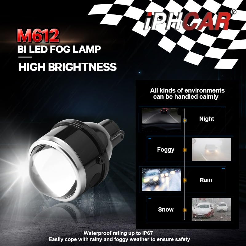 iPHCAR m612 projector BLUE LENS Xenon Fog Light , HID / led 3000K-6000K, Bi-Xenon bi led Projector , SET OF 2 iPHCAR PROJECTOR LENS FOGLAMP PROJECTORS