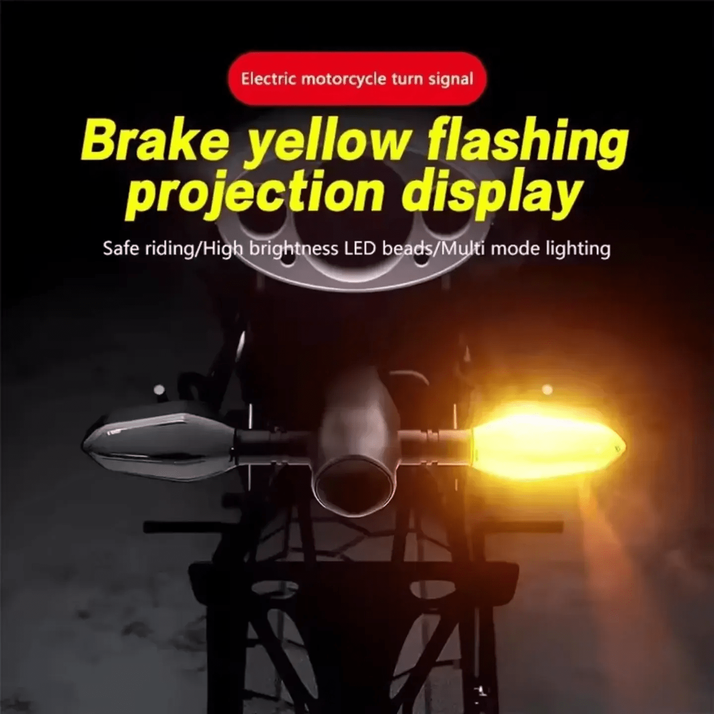 LED Turn Signal Light RGB Color DRL Amber Underglow Projection Lamp Sequential Flowing Flash Indicator shadow Light for Motorcycle pack of 2 pcs - AUTOXPO