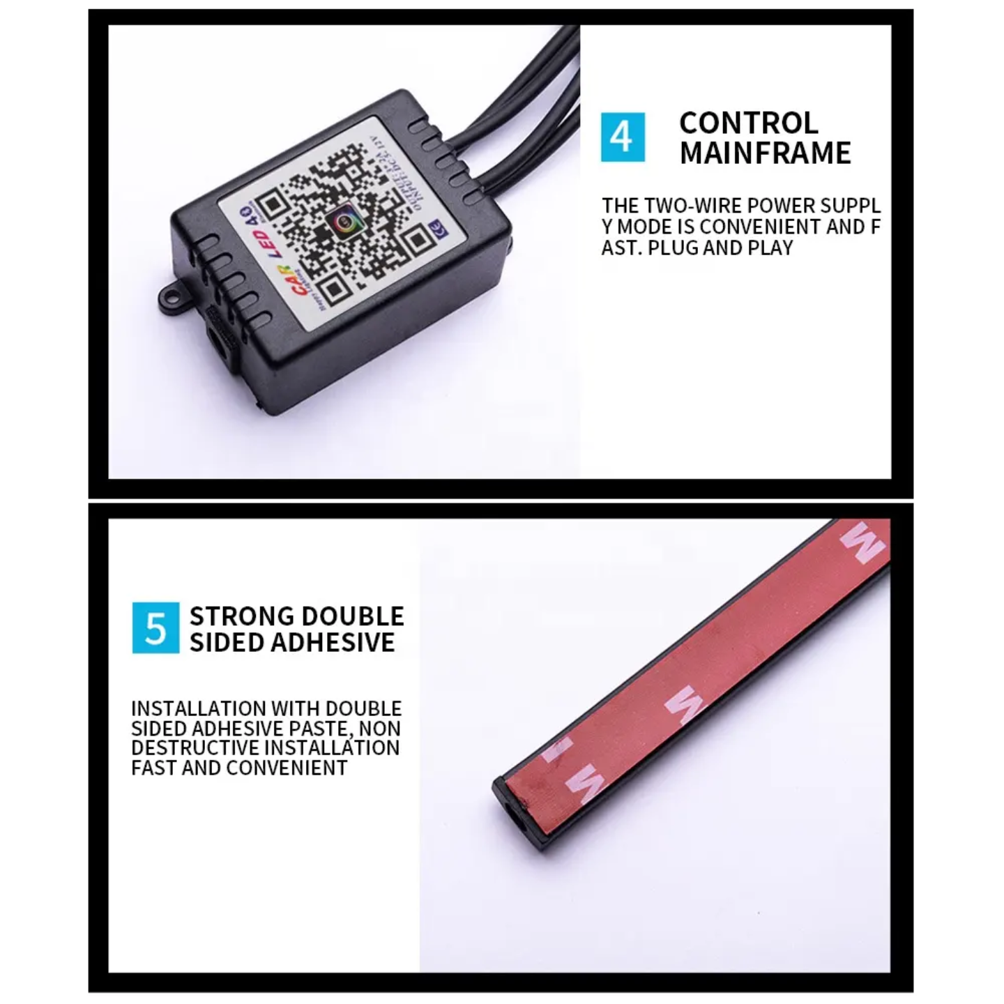 12 LED Multicolor Music Controlled Sound Activated for Car Interior Atmosphere Light (Works with All Cars)