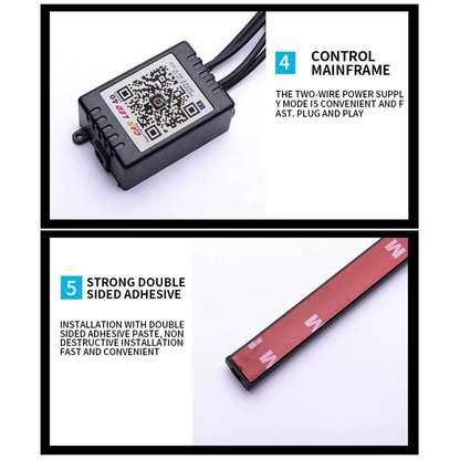 12 LED Multicolor Music Controlled Sound Activated for Car Interior Atmosphere Light (Works with All Cars)