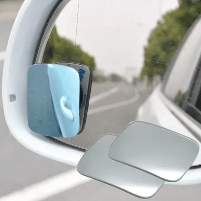 Premium quality Convex frameless mirror car side mirror blind spot mirror rectangular wide angle HD clear adjustable 360 rotatable side mirror(set of 2 pcs) - AUTOXPO