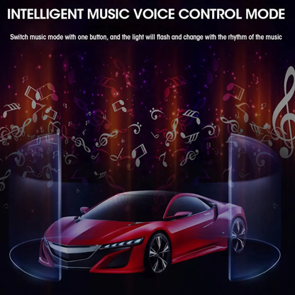 12 LED Multicolor Music Controlled Sound Activated for Car Interior Atmosphere Light (Works with All Cars)
