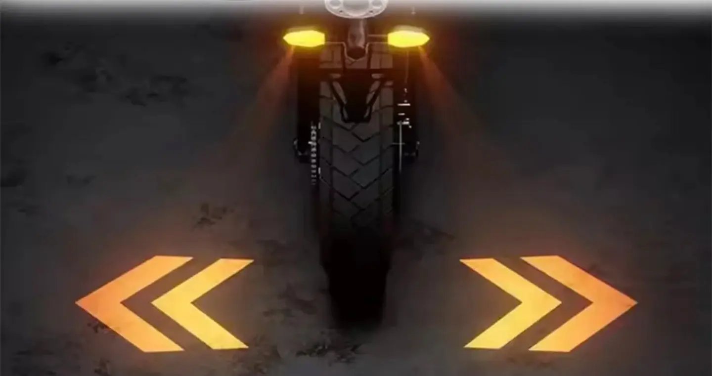 LED Turn Signal Light RGB Color DRL Amber Underglow Projection Lamp Sequential Flowing Flash Indicator shadow Light for Motorcycle pack of 2 pcs - AUTOXPO