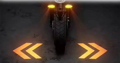 LED Turn Signal Light RGB Color DRL Amber Underglow Projection Lamp Sequential Flowing Flash Indicator shadow Light for Motorcycle pack of 2 pcs - AUTOXPO