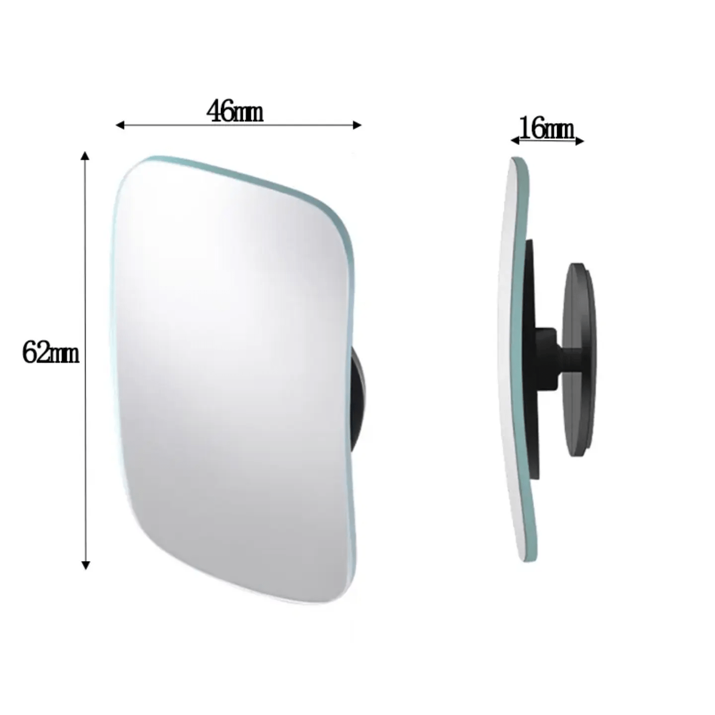 Premium quality Convex frameless mirror car side mirror blind spot mirror rectangular wide angle HD clear adjustable 360 rotatable side mirror(set of 2 pcs) - AUTOXPO